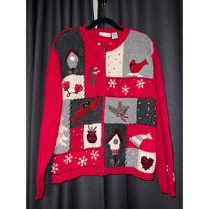 Ugly Christmas Sweater Xmas Cardigan Size Large